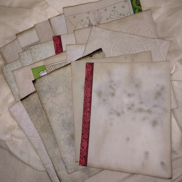 20 Coffee Dyed Coloring Pages, Hand Dyed Papers, Junk Journal Supply - Picture 1 of 8